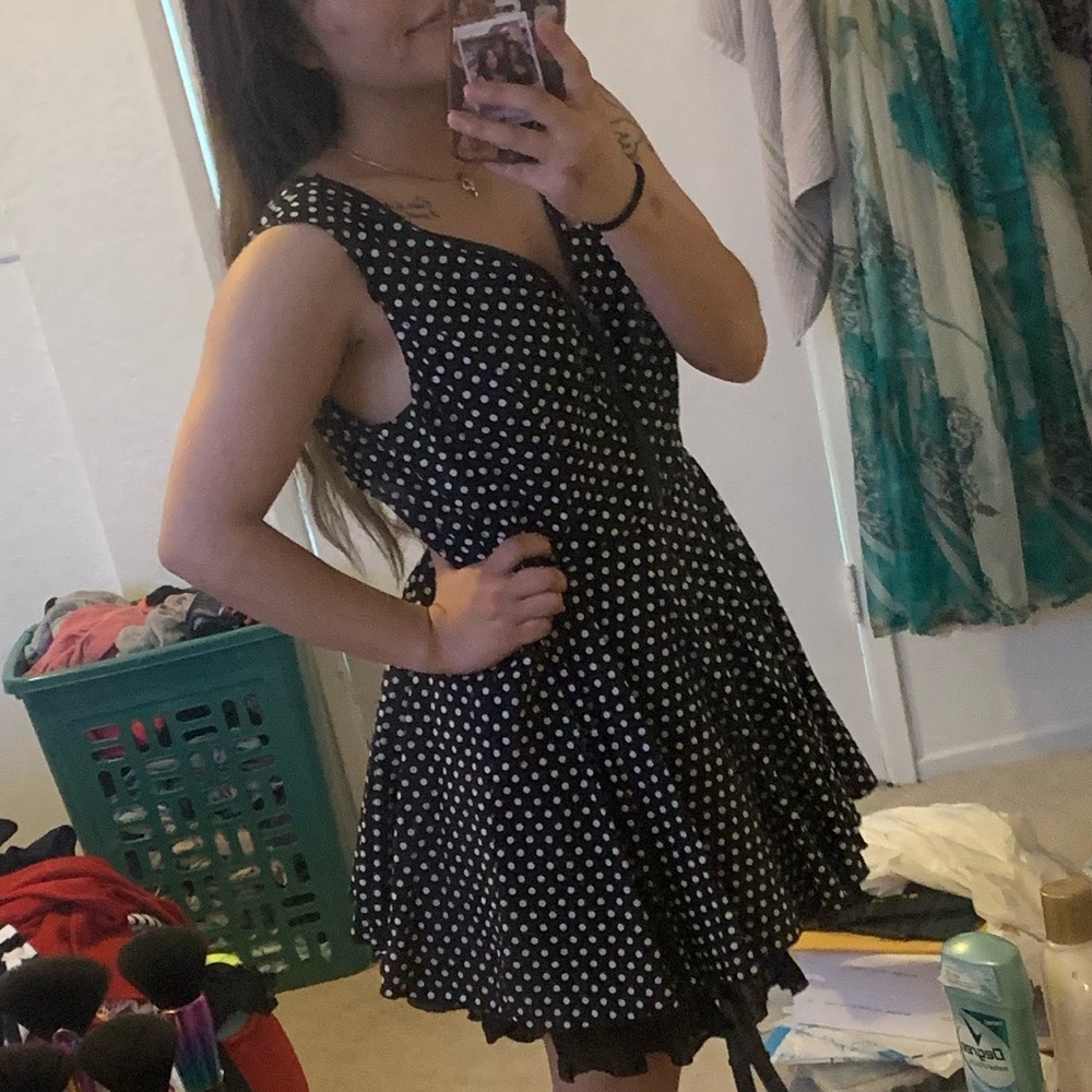 Black polka dot dressfree